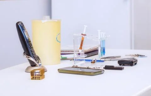 Tools on a dentist table Stock Photos