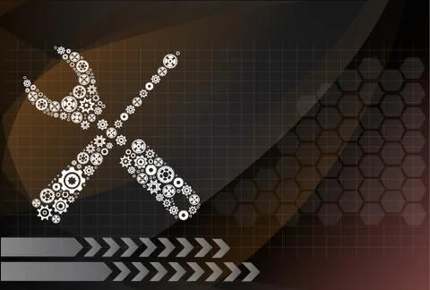 Tools design on the background technologies Stock-Illustration