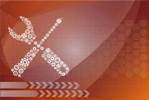 Tools design on the background technologies Stock Illustration