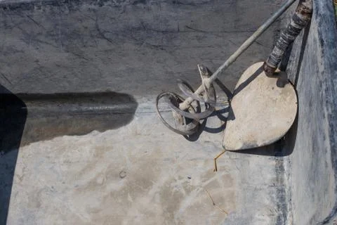 Tools for diluting cement and masonry mortar. Foto stock