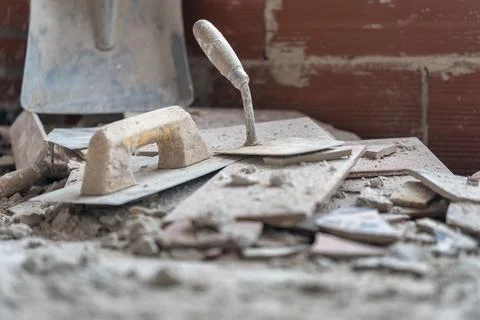 Tools for doing demolition by hand and masonry work Stock Photos