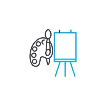 Tools for drawing vector thin line stroke icon. Tools for drawing outline Stock Illustration