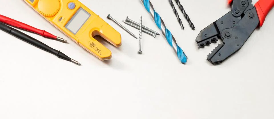 Tools for an electrical contractor Stock Photos