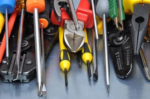 Tools for electrical installation 스톡 사진