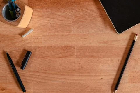 Tools on an empty desk Stock-Fotos