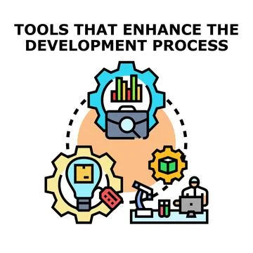 Tools enhancing development process and innovation cycle 库存插图