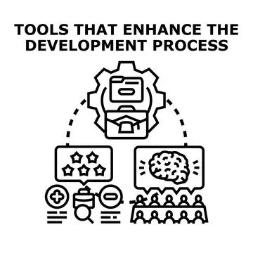 Tools enhancing development process concept icon vector Illustrazione stock