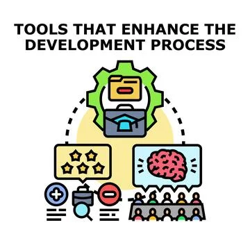 Tools enhancing development process concept icon vector Stock Illustration