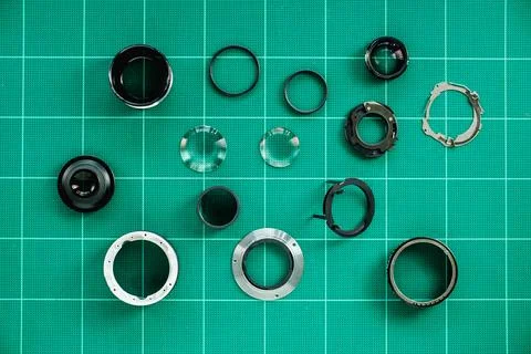 Tools for fixing and cleaning camera lens Stock Photos