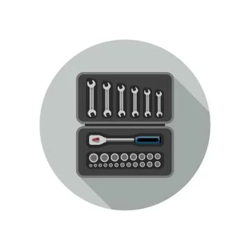 Tools flat icon. Stock Illustration