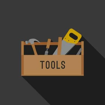 Tools flat icon. Illustrazione stock