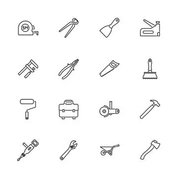 Tools - Flat Vector Icons Stock Illustration
