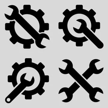 Tools Flat Vector Symbols Illustrazione stock