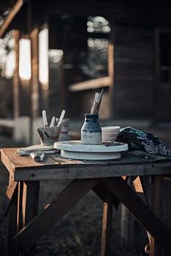 Tools for forming clay Stock Photos