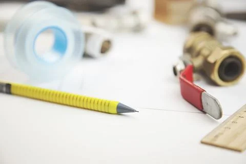 Tools on graph Stock Photos