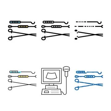 Tools gynecologist color icon vector sign modern Stock Illustration