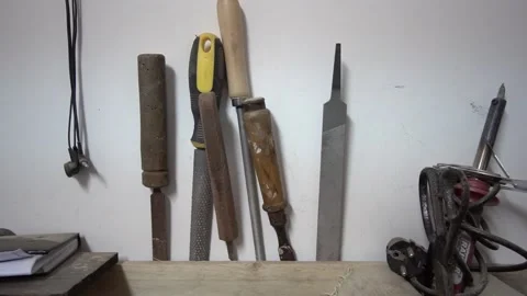 Tools Handmade Guitar Workshop Station Stock Footage 231545108