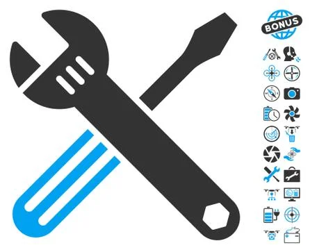 Tools Icon With Air Drone Tools Bonus 스톡 일러스트