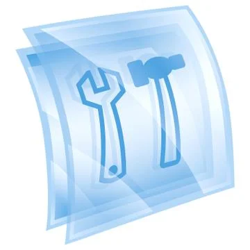 Tools icon blue, isolated on white background. Иллюстрация