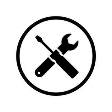 Tools icon in Circle line, Fill style - vector iconic design Stock Illustration