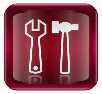 Tools icon dark red, isolated on white background Illustration
