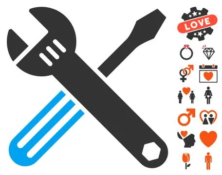 Tools Icon with Dating Bonus Illustrazione stock