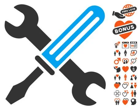 Tools Icon with Dating Bonus Illustrazione stock