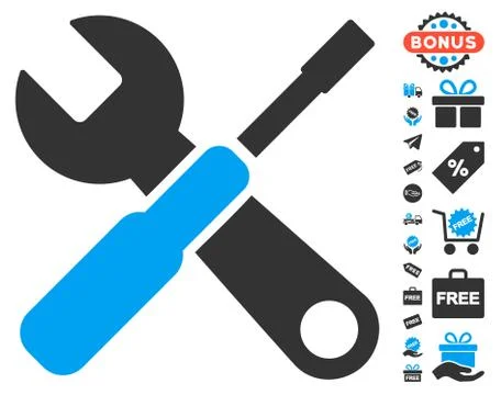 Tools Icon With Free Bonus Stock Illustration
