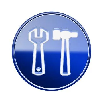 Tools icon glossy blue, isolated on white background Иллюстрация