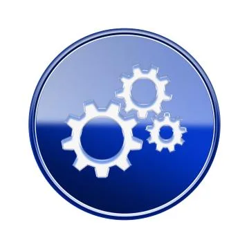 Tools icon glossy blue, isolated on white background 스톡 일러스트