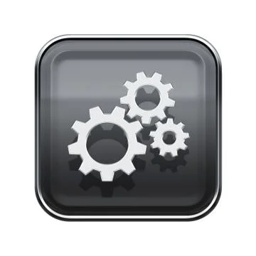 Tools icon glossy grey, isolated on white background Stock Illustration