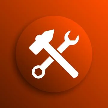 Tools  icon. Internet button on orange background. Stock Illustration