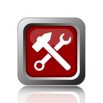 Tools  icon. Internet button on white background. Illustrazione stock