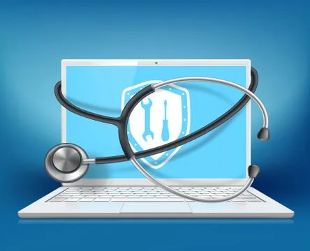 Tools icon on laptop screen Stock-Illustration