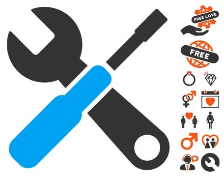 Tools Icon with Lovely Bonus Illustrazione stock