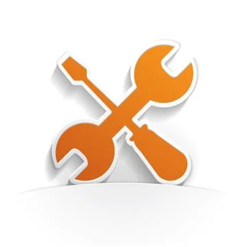 Tools icon paper Stock Illustration