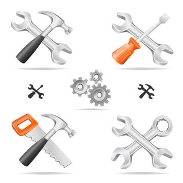Tools icon set Stock Illustration