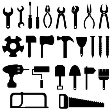 Tools icon set Stock Illustration