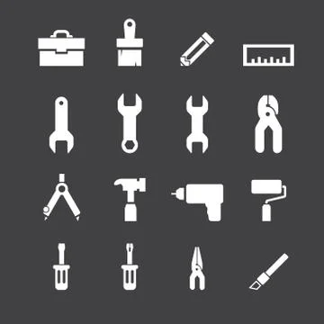 Tools icon set Stock Illustration