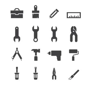 Tools icon set Stock Illustration