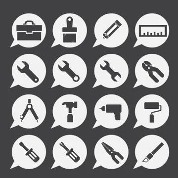 Tools icon set Stock Illustration