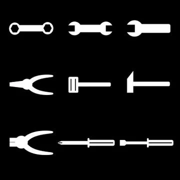 Tools icon set Stock Illustration