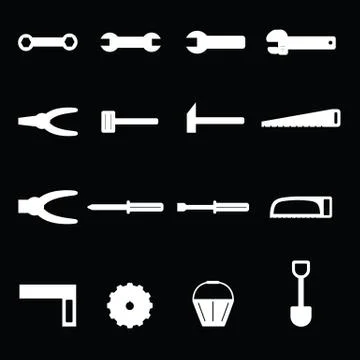 Tools icon set Illustrazione stock
