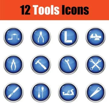 Tools icon set. Stock Illustration