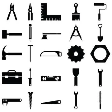 Tools icon set Stock Illustration