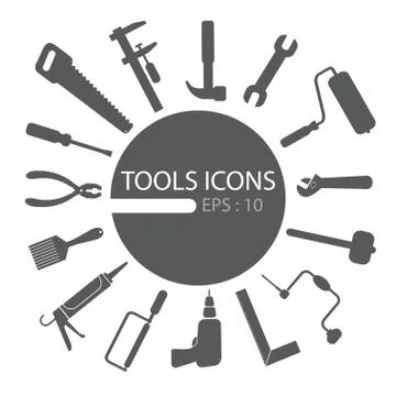 Tools icon set Stock Illustration