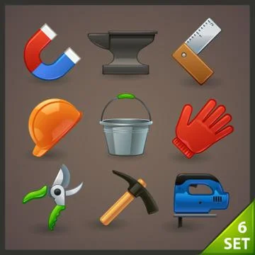 Tools icon set Stock Illustration