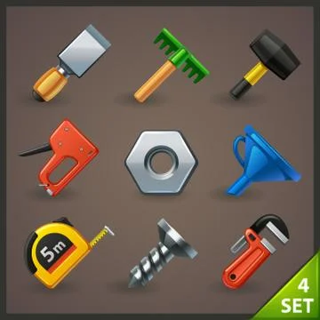 Tools icon set Stock Illustration