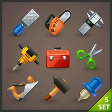 Tools icon set Stock Illustration