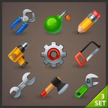 Tools icon set Stock Illustration